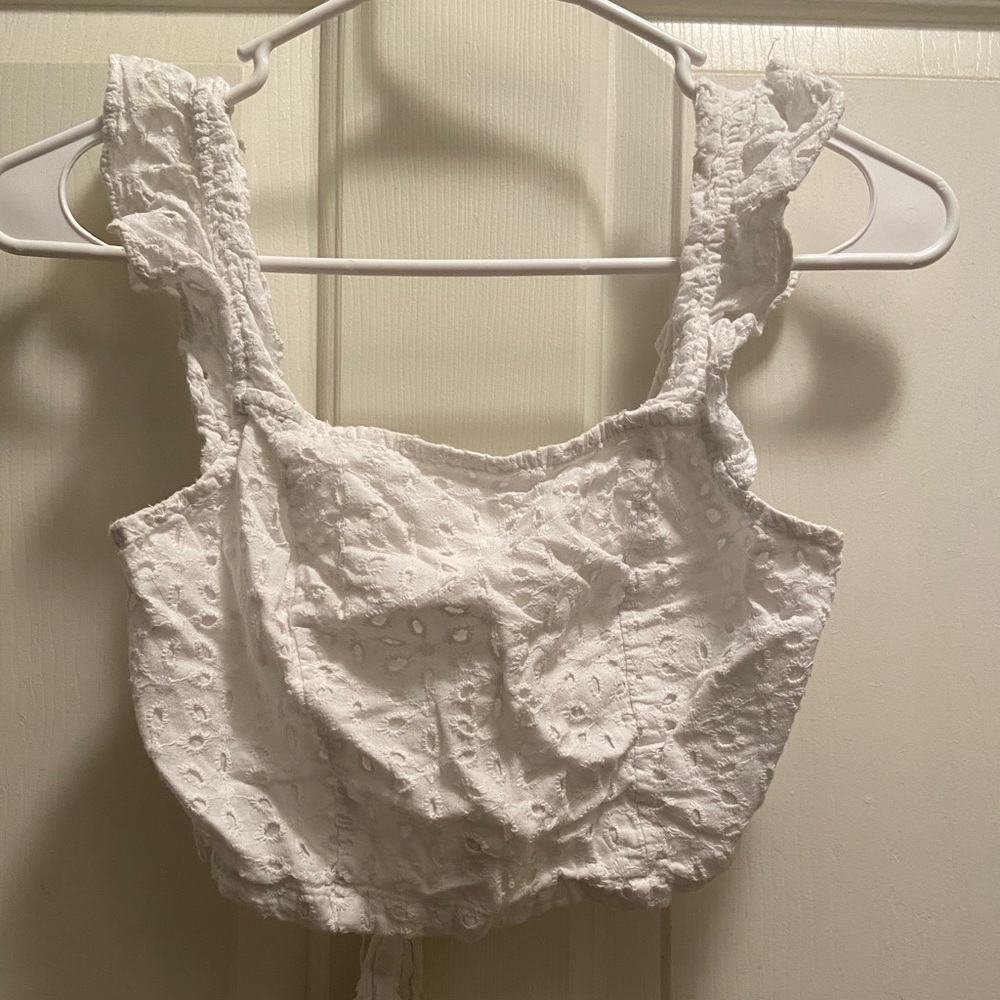White Lace Crop Top